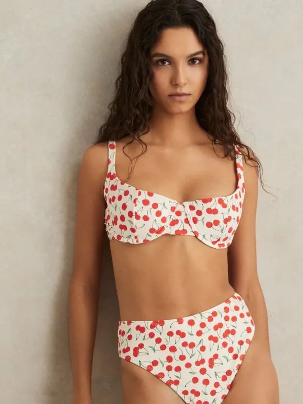 Good American Demi Balconette Bikini Top and Bottoms in Cherry